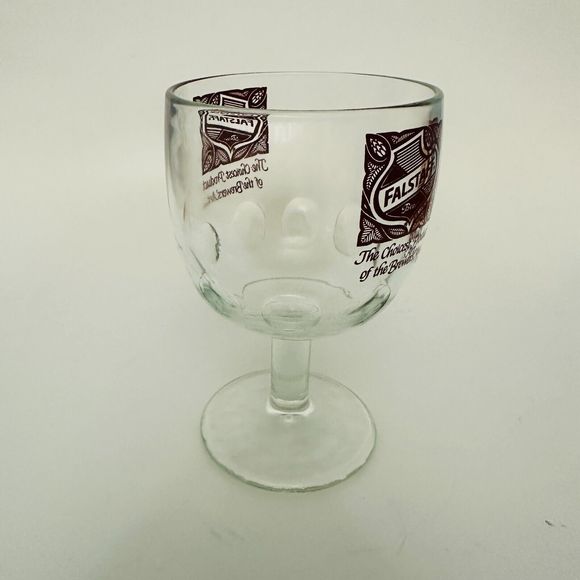 Vintage Falstaff Glass Beer Goblet Thumbprint Stemmed Mug 6 Inches Tall - Picture 9 of 10